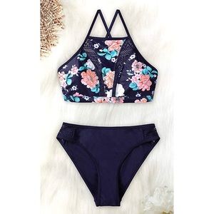 Women Bikini Swimsuit High Neck Bathing Suit